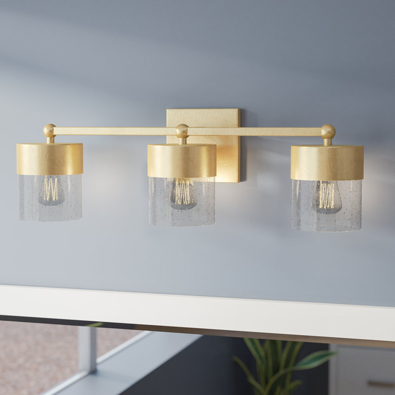 Everly Quinn Ozella 3Light Dimmable LED Capital Gold Vanity Light